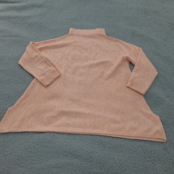 Cashmere Studio Sweater Womens Large Turtleneck Knit 3/4 Sleeve Pink Pullover - Picture 2 of 11